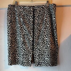 Tribal Black and White Animal Print Pencil Skirt